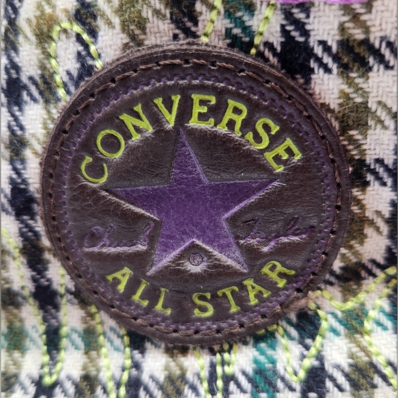 Rare Converse All Star Hi-Top Sneakers Green/Purple Mens 8, Womens 10 1/2 - Picture 5 of 5